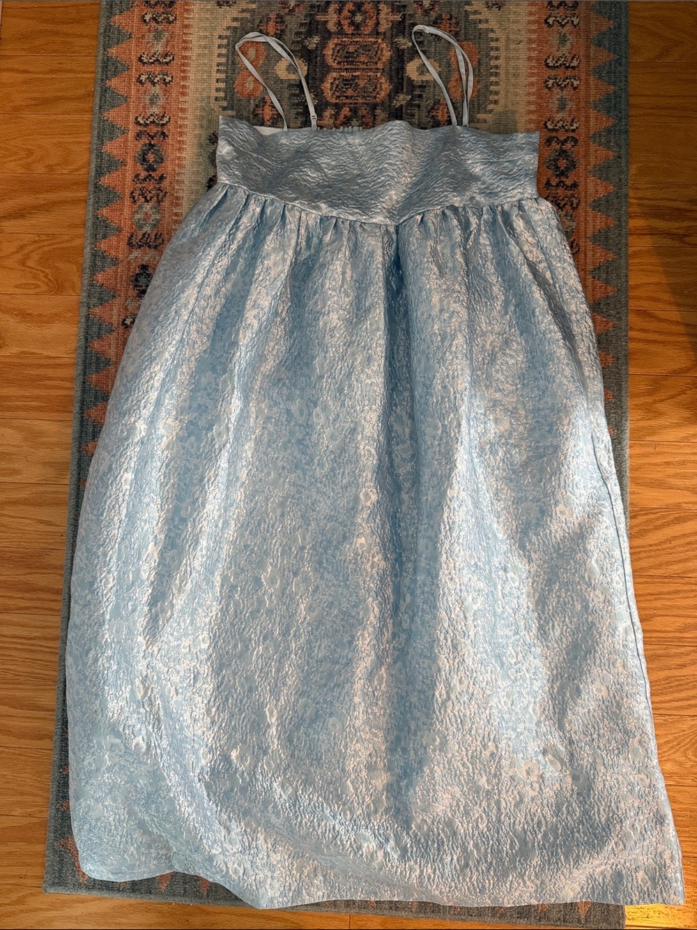 Anthropologie Light Blue Square-Neck Babydoll Midi Dress size M, NWT - Picture 2 of 5